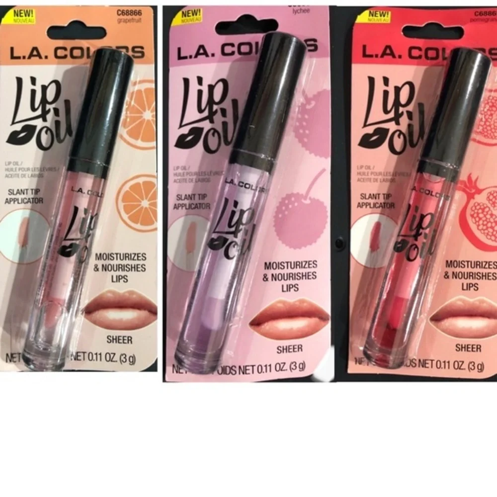 3pack pomegranate, lychee & grapefruit scented moisturizing & nourishing lip oil